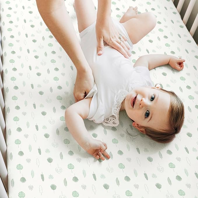 KeaBabies 2-Pack Baby Crib Sheets for Boys, Girls - 52x28 Viscose Derived from Bamboo Toddler Bed Sheets Neutral, Fitted Crib Mattress Cover for Standard Baby Bedding, Soft & Cozy (Tropic Oasis)
