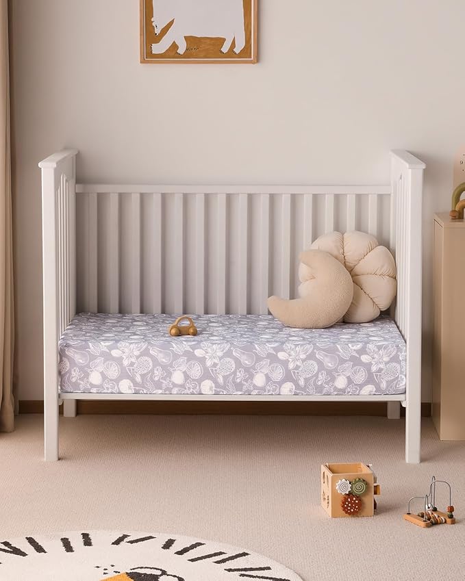 Yoofoss Muslin Crib Sheets for Boys Girls, Organic Baby Crib Sheets for Standard Crib Mattress & Toddler Mattress, Soft, Breathable, Durable 52"x28"