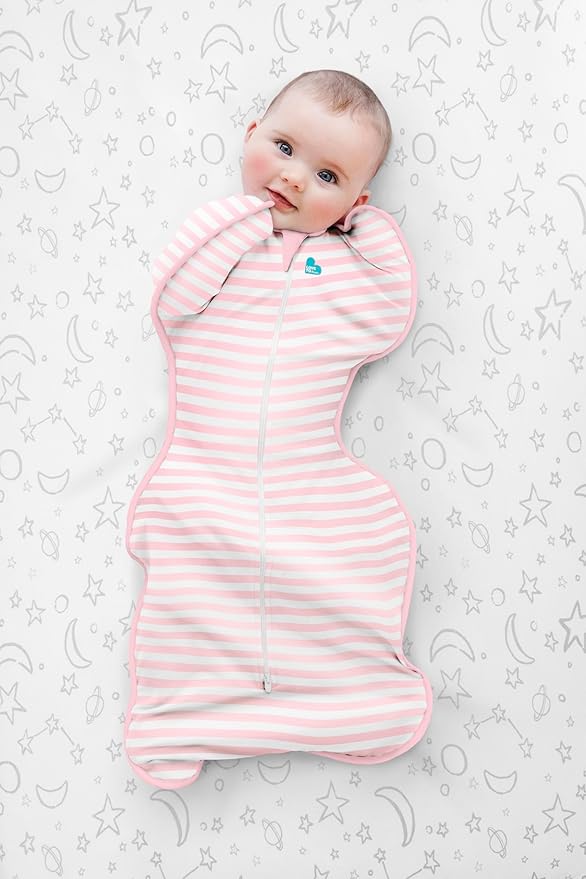 Love to Dream Swaddle UP, Stripe Pink, 1.0 TOG Baby Sleep Sack, Self-Soothing Swaddles for Newborns, Improves Sleep, Snug Fit Helps Calm Startle Reflex, New Born Essentials for Baby, 13-19 lbs,