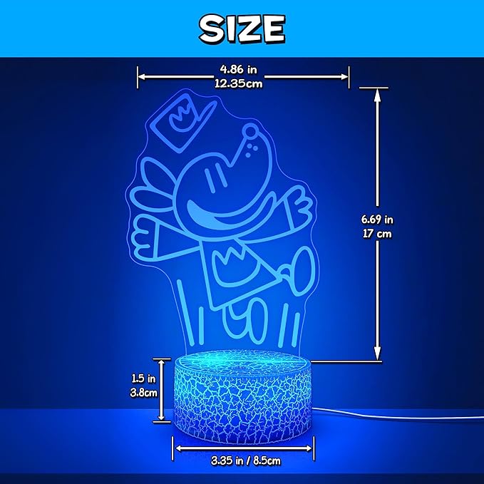 Officially Licensed Dog Man Night Light - Dog Man LED Glow Light with Removable 7 Colors Base, Kids Bedroom Decor Lamp, Night Light for Kids, Christmas Birthday Gifts for Boys & Girls