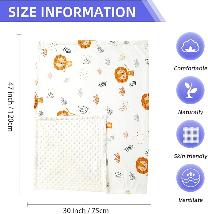 iEvolve Baby Nursery Bed Blankets Ultra Soft Double Layer Mini Blanket Minky Blanket Receiving Blankets Shower Gifts(Ballon Bear,30 * 47in)