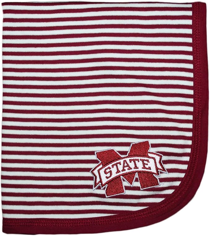 Creative Knitwear Mississippi State M State Striped Baby and Toddler Blanket