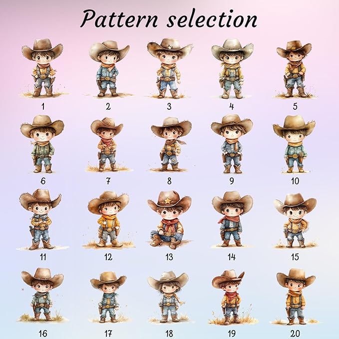 Western Cowboy Cowgirl Baby Name Blanket - Personalized Baby Blankets Nursery Decor - Custom Name Kids Throw Blanket for Girls Boys - Customized Western Cartoon Style Toddler Girl Birthday Gifts