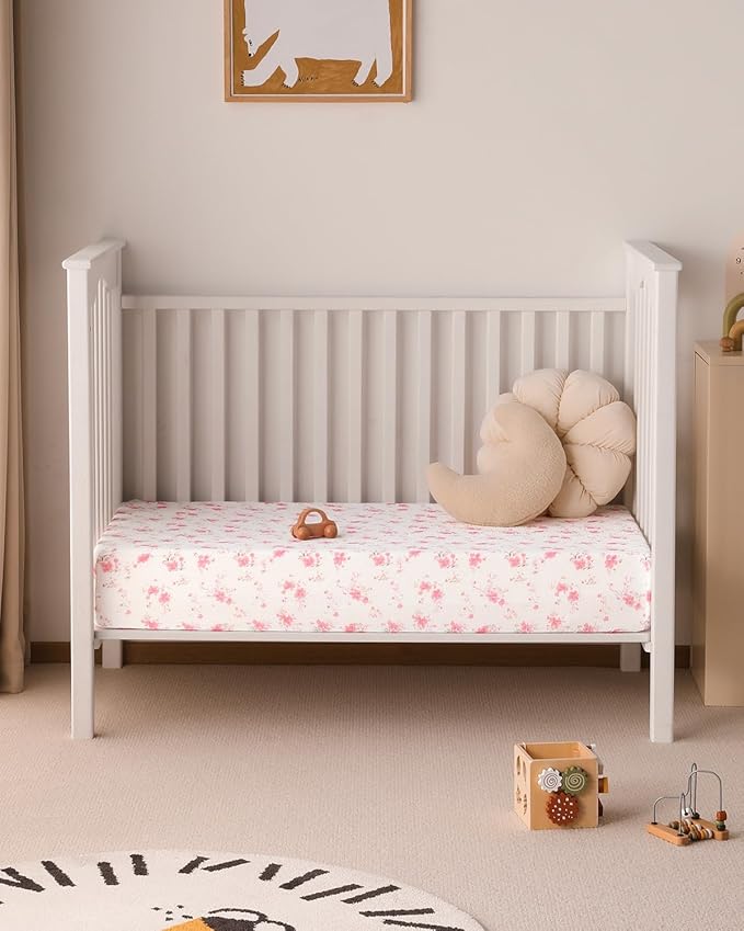 Yoofoss Muslin Crib Sheets for Boys Girls, Organic Baby Crib Sheets for Standard Crib Mattress & Toddler Mattress, Soft, Breathable, Durable 52"x28"