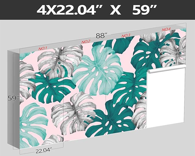 XMPMBM-Tropical Leaf Botanical backsplash Large Decorative Wallpaper Banana Leaf Plant Bedroom Bathroom Wall Mural- W 88" X H 59"(36 Square Foot)
