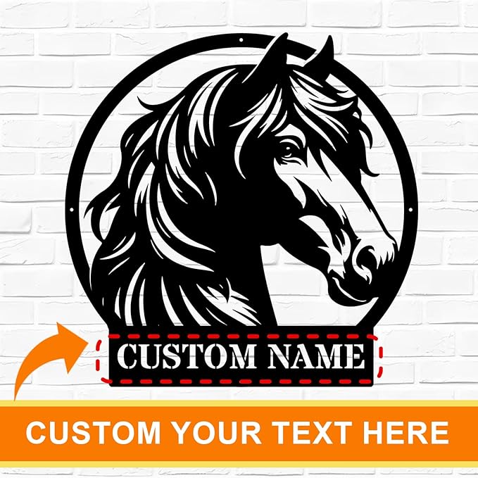 Personalized Horse Head Metal Sign β Indoor or Outdoor Farmhouse/Home Decor- Handcrafted Wall Art