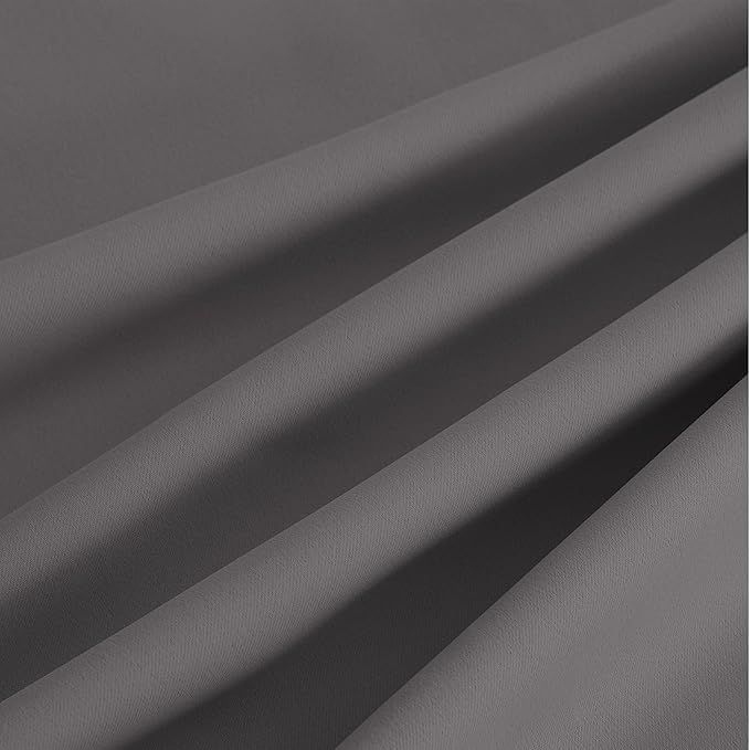 NICETOWN Grey Grommet Blackout Curtains 63 inch - Thermal Insulated Shades for Living Room, Yard, Bedroom, Closet, Laundry - Heavy-Duty, 2 Panels, W52 x L63
