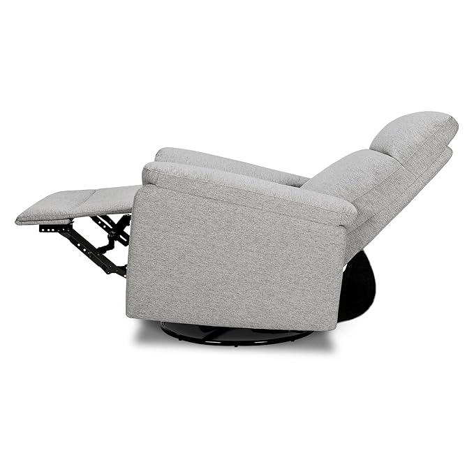 DaVinci Suzy Glider Recliner Nursery Chair - Glider Rocking Chair for Nursery and Living Room - GREENGUARD Gold, FSC & Certi-PUR US Certified - 360° Swivel Rocker Recliner Chair (Frost Grey)