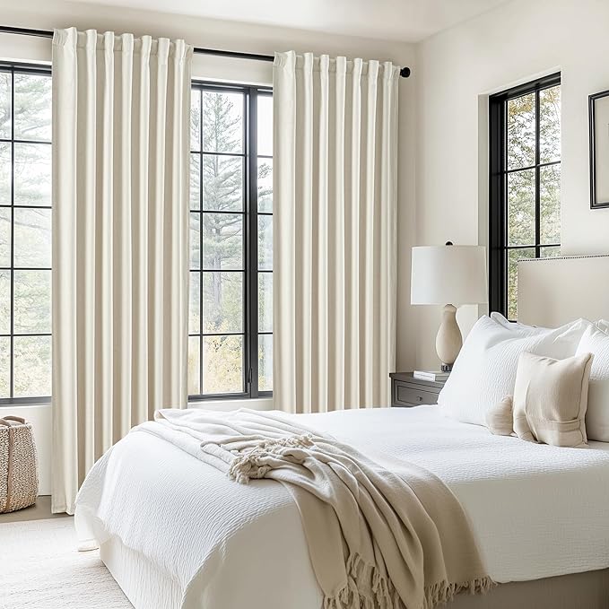 Warm Cream 120 Inch Curtains High Ceiling Tall Curtain for Living Room Long Large Window Drapes 120 Length/10 ft Heat Insulated Summer Luxury Bohemian Blackout Cottage (W50 xL120 2Panels)