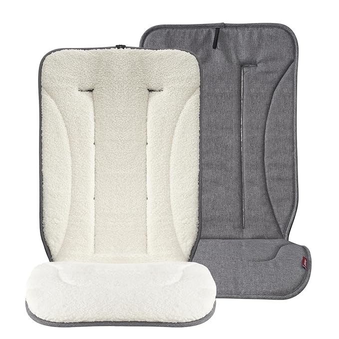Momcozy Reversible Stroller Cushion | Universal Breathable Stroller Liner | Winter Warm Car Seat Liners | Crib Carriage Cushion Pad | Plush for Winter Use &Soft Fabric for All-Season Comfort