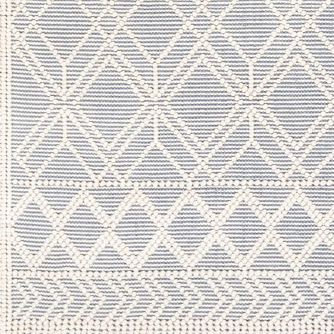 Mark&Day Wool Rugs, 5x7 Staveley Cottage Denim Area Rug, Grey White Ivory Carpet for Living Room, Bedroom or Kitchen (5' x 7'6")