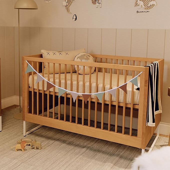 Pennant Banner Flags,Infant and toddler room decoration pennant,for Nursery Decor Baby Birthday Boho Wedding Shower Party Event (Green Colorful Banner)