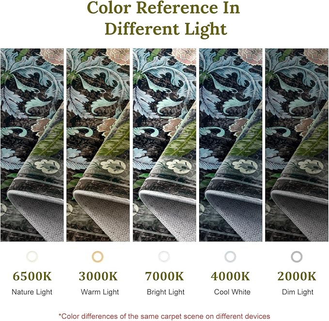 AMTOVO 6x9 Washable Area Rugs for Living Room, Non-Slip Large Soft Boho Floral Vintage Accent Print Carpet for Bedroom Classroom College Dorm Dining Room Farmhouse Nursery Home Office, Black