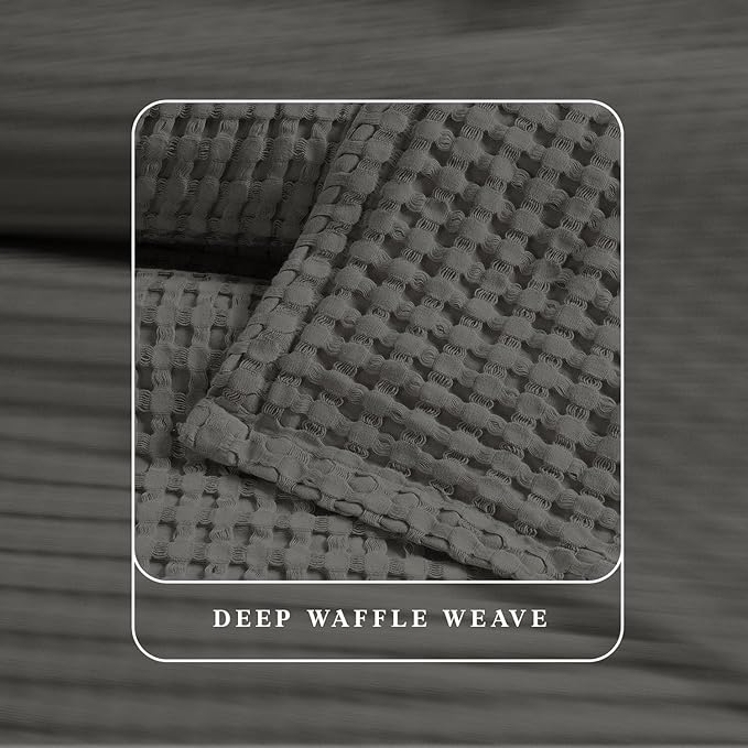 Threadmill Cooling Waffle Blanket King Size | Breathable, Lightweight and Cooling | Made from Rayon Derived from Bamboo | Waffle Throw Blanket for Couch and Sofa | 106 x 92 Inches | Scottish Grey