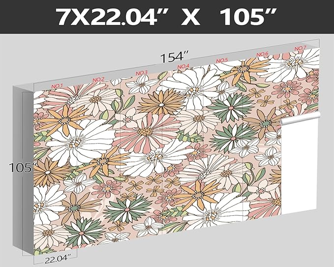 XMPMBM-Cartoon Floral Sunflower Nursery Room Fabric Wallpaper Simple Hand-Painted Kids Gaming Room Wall Mural-W 154" X H 105"(112 Square Foot)