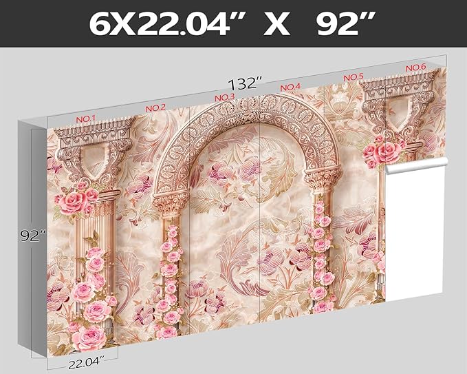 XMPMBM-3d Floral Fabric Wallpaper Pink Peony Bedroom Bathroom Wall Mural-W 132" X H 92"(93 Square Foot)