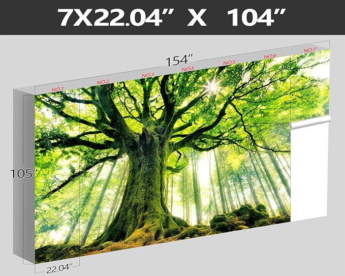 XMPMBM-Green Forest backsplash Large Decorative Wallpaper Large Tree Bedroom Bathroom Wall Mural- W 154" X H 105"(112 Square Foot)