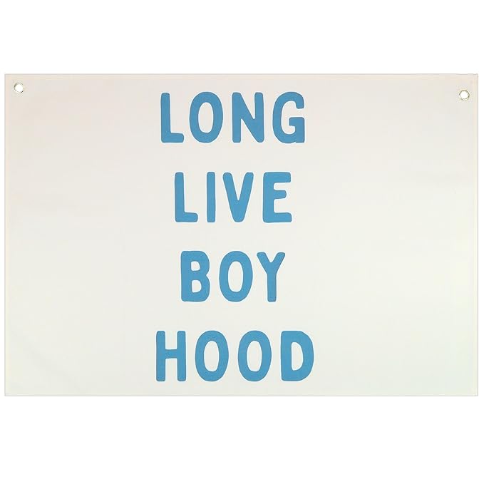 Long Live Boyhood-Rectangular Banner Flag Wall Decor Gift for Baby Boy Kid,Nursery Above Crib Playroom Reading Room Bedroom Front Decor Decor-Baby Present Shower,Birthday Christmas Gift