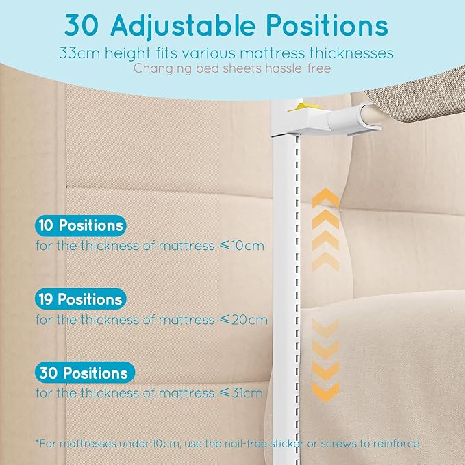 King Size Toddler Bed Rail: 3-Side Protection Bedrail for King Bed - Extral Tall Adjustable Child Safety Side Railing Guards for Infants Kids Child(78.7x78.7X 74.8β)
