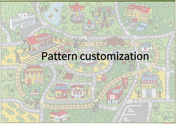 Jackson Customized Kid Rug Carpet Playmat for Toy Cars and Train,Large 52"x 74" Play Area Rug(Pattern Customization)