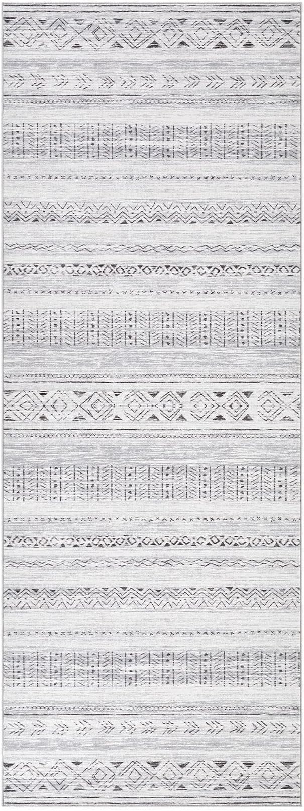 Area Rugs for Living Room Washable Living Room Rug Soft Neutral Indoor Floor Carpet Non-Slip Stain Resistant Modern Boho Rugs for Bedroom Dining Room Kids Room Nursery Office Home Dark Grey