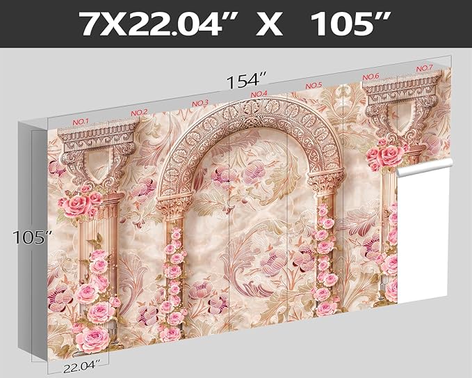 XMPMBM-3d Floral Fabric Wallpaper Pink Peony Bedroom Bathroom Wall Mural-W 154" X H 105"(112 Square Foot)