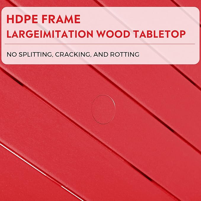 Costaelm Paradise Kids 5-Piece HDPE Outdoor Patio Round Dining Table and Chairs Set, Red