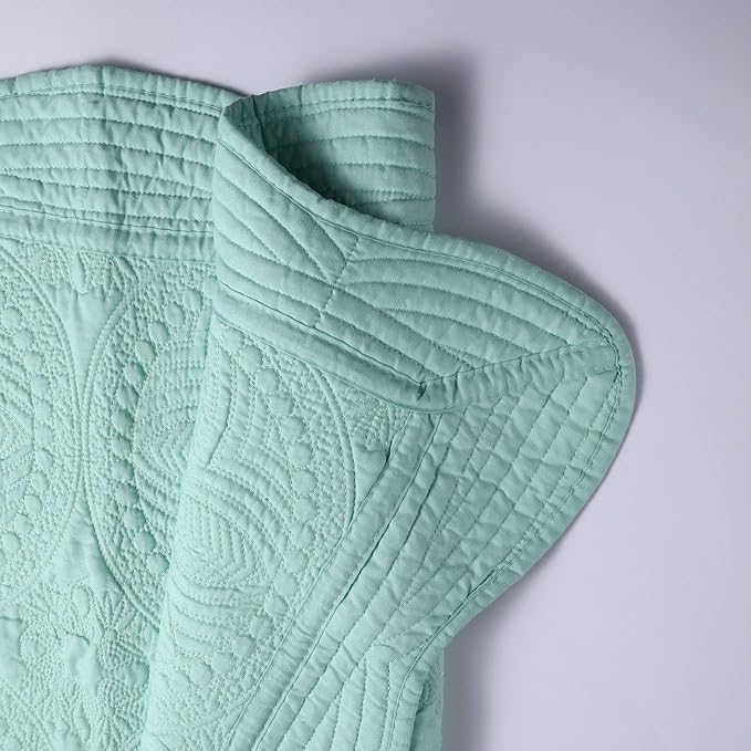 PEACELOVER Embossed Neutral Baby Quilt Durable, Lightweight Baby Blankets Four Seasons for Personlized Monogram Cotton Quilted Blanket Toddler Quilt for Boys and Girls 46x36 Inches (Green)