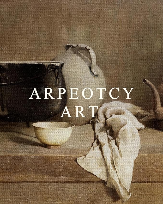 ARPEOTCY Vintage Still Life Framed Canvas Wall Art, 8x10inch, Farmhouse Kitchen Wall Decor, Art Prints Home Decor Aesthetic, Oil Paintings for Dining Room, Living Room Bedroom Office Decoration