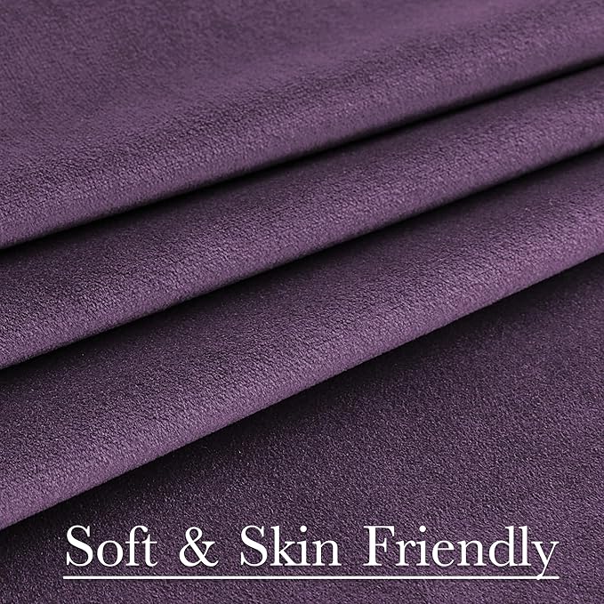 StangH Lavender Velvet Curtains, Room Darkening Soft Velvet Drapes for Bedroom Living Room, Thermal Insulated Window Treatment with Back Tab, Energy Efficient Privacy Protect, 52x84 inch, 2 Panels