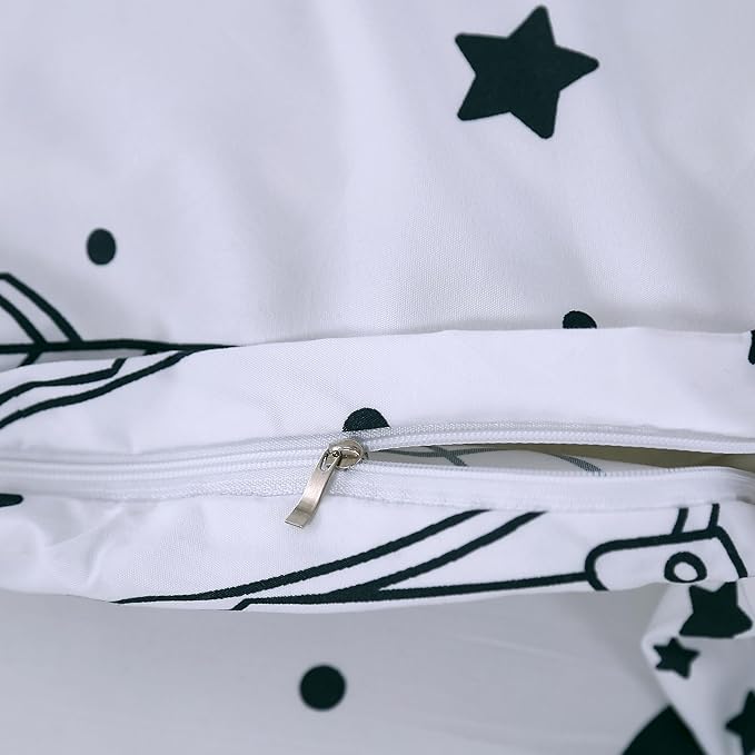 MAG 3Pcs White and White Space Duvet Cover Full,Space Bedding,Galaxy Duvet Cover Set,for Toddlers Kids,Boys Teens and Girls,Soft Microfiber,no Comforter Inside.