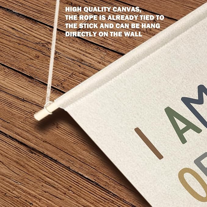 Qpenm I Am a Son of the King Hanging Wall Canvas Banner, Encourage Quote Hanging Pennant Flag Prints, Boys Bedroom Banner, Nursery Wall Hanging poster&prints
