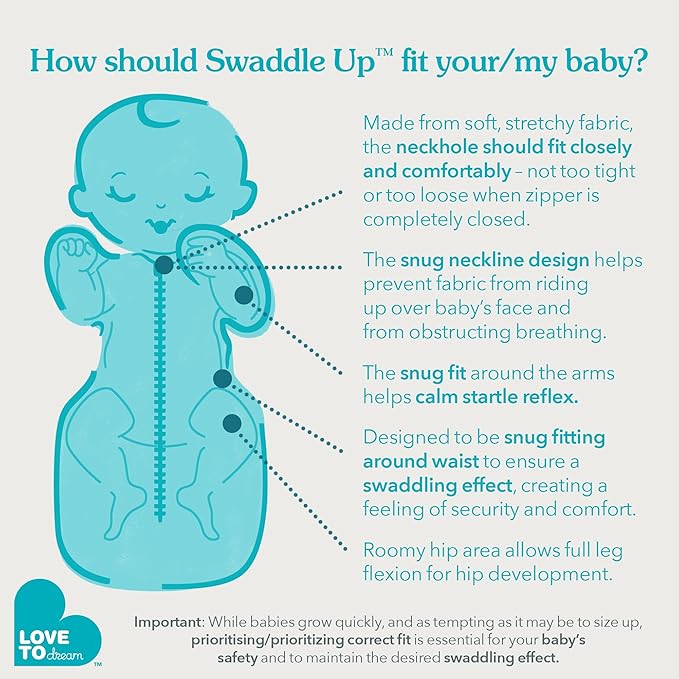 Love to Dream Swaddle UP, Baby Sleep Sack, Self-Soothing Swaddles for Newborns, Improves Sleep, Snug Fit Helps Calm Startle Reflex, New Born Essentials for Baby, 8-13lb, Denim