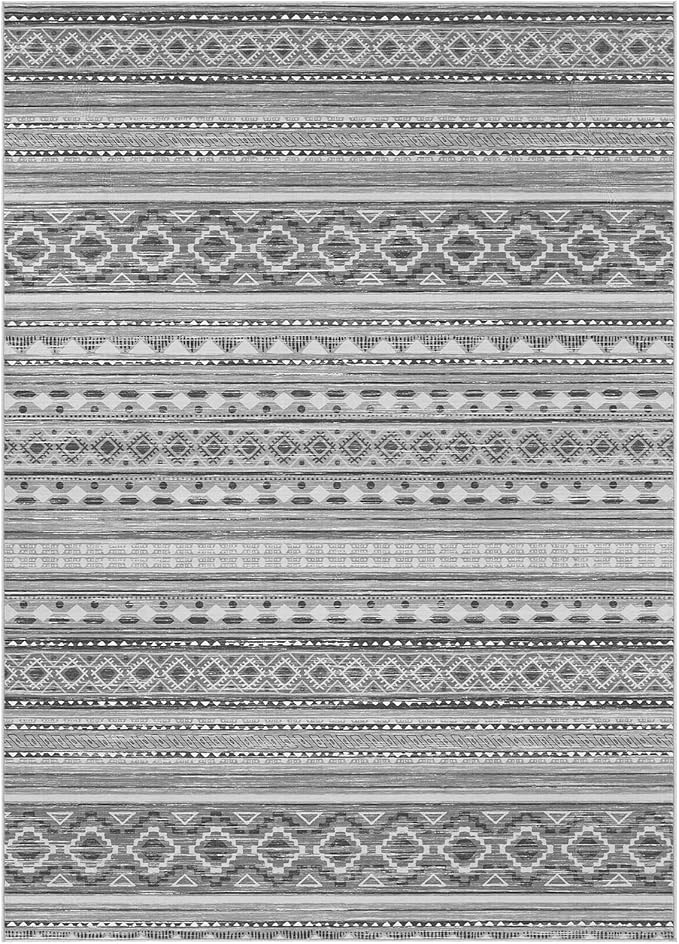 Area Rugs for Living Room Washable Living Room Rug Soft Neutral Indoor Floor Carpet Non-Slip Stain Resistant Modern Boho Rugs for Bedroom Dining Room Kids Room Nursery Office Home Grey/Beige