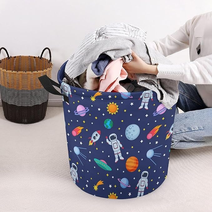 Kids Laundry Basket Christmas Basket Space Toy Dirty Clothes Storage Bins Collapsible Laundry Baskets Boys Room Decor Christmas Gifts