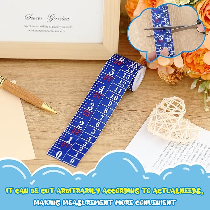 Tatuo 1 Pcs Growth Chart Wall Labels Height Indicator Tape Ruler Growth Chart Decor Height Indicator Adhesive Ruler for Home Room Measuring (Blue)
