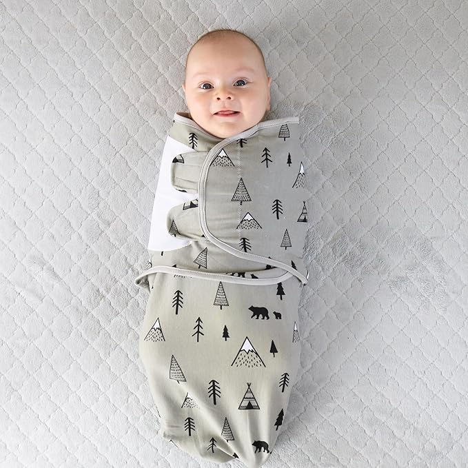 Mama Cheetah Preemie Swaddle Sack, Organic Swaddling Sleep Sacks for Preemies, Preemie Swaddle Blanket Wrap, Easy Swaddles for Premature Baby Boy Girl 4-7 lbs, Newborn Essentials, 3-Pack, Grey