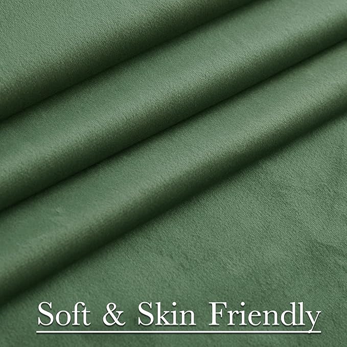 StangH Emerald Green Velvet Curtains 96 Inches Long, Room Darkening, Thermal Insulated Drapes for Bedroom, Living Room, Home Theater, Soft Rod Pocket Back Tab Window Treatment, 52x96 inch, 2 Panels