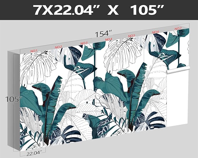 XMPMBM-Modernity Simple Geometrical Banana Leaf Fabric Wallpaper Abstraction Leaf Living Room Bedroom Bathroom Wall Mural-W 154" X H 105"(112 Square Foot)