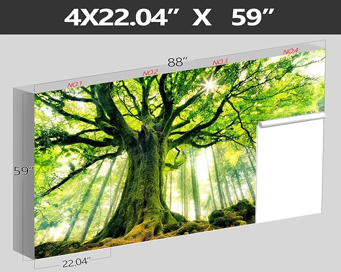 XMPMBM-Green Forest backsplash Large Decorative Wallpaper Large Tree Bedroom Bathroom Wall Mural- W 88" X H 59"(36 Square Foot)
