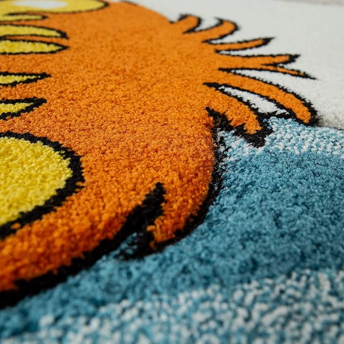 Paco Home Kids Room Rug Cute Zoo Animals Jungle Lion and Elephants in 3D Effect Colorful, Size: 4'7" x 6'7"