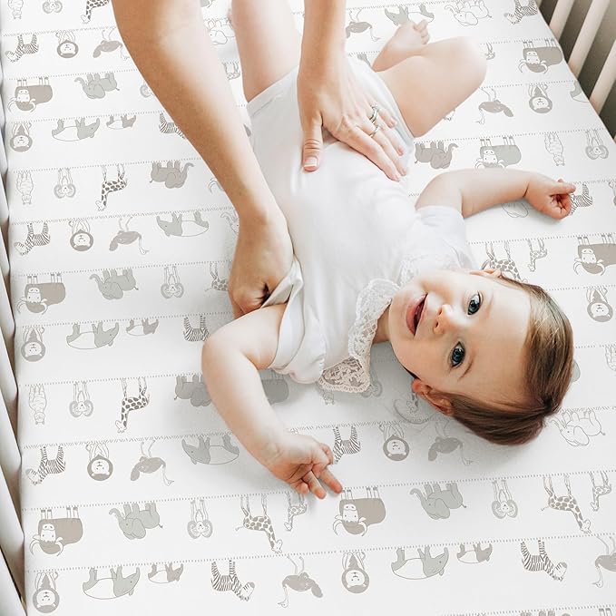 KeaBabies 2-Pack Baby Crib Sheets for Boys, Girls - 52x28 Viscose Derived from Bamboo Toddler Bed Sheets Neutral, Fitted Crib Mattress Cover for Standard Baby Bedding, Soft & Cozy (Savannah)