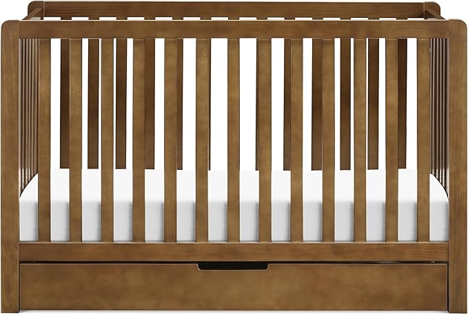 Carter's by DaVinci Colby 4-in-1 Convertible Crib with Trundle Drawer in Walnut, Greenguard Gold Certified, Undercrib Storage