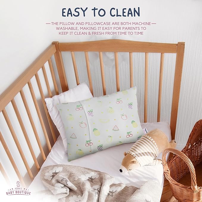 Kona's Perfect Toddler Pillow - Softest Pillowcase - 13 x 18 inch - Ages 2 to 3