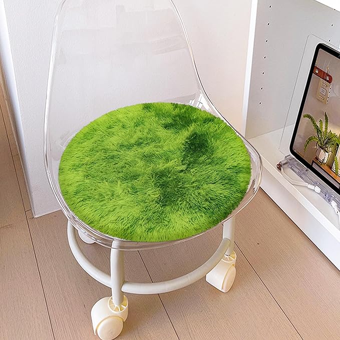 2 ft Small Green Grass Round Rugs for Bedroom,Tie Dyed Green Circle Rug Fluffy Fuzzy Round Carpet Shag for Boys Bedroom Girls Room Kids Playroom Nursery Room Decor Aesthetic