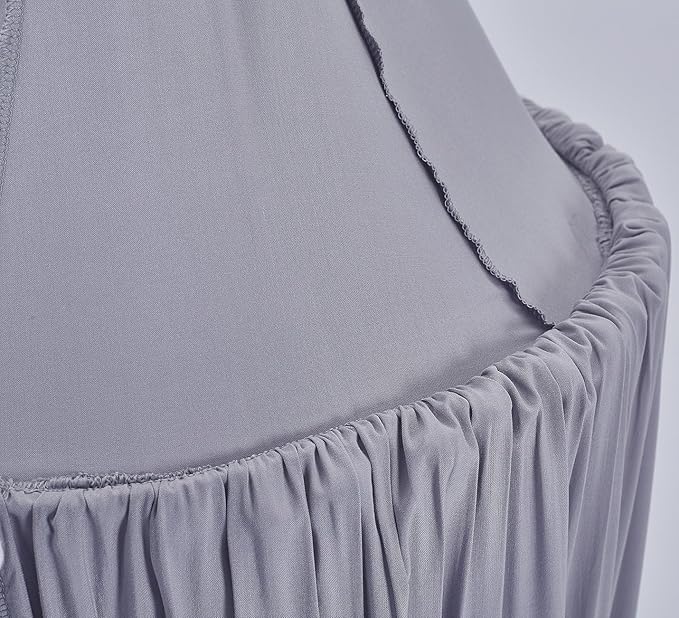 Bed Canopy, Hanging Round Dome Mosquito Net Curtains Tent Canopies Over Cute Princess Style Decoration Crib Ceiling Castle For Girls Baby Kids Boys Child Nursery Bedroom Reading (Grey)