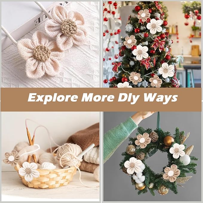 SRG Rope Curtain Tiebacks 2 Pack | Sunflower Curtain Tieback Boho | Simple Elegant DIY Curtain Holdbacks | Accessories Wall Decoration for Home Office(Cream)
