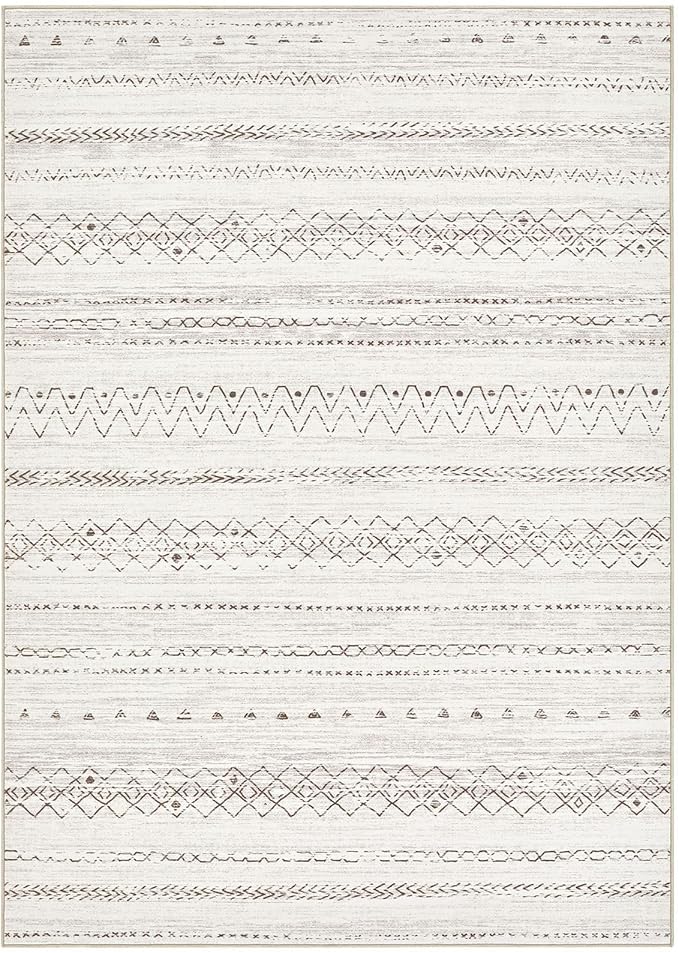Area Rugs for Living Room Washable Living Room Rug Soft Neutral Indoor Floor Carpet Non-Slip Stain Resistant Modern Boho Rugs for Bedroom Dining Room Kids Room Nursery Office Home Brown