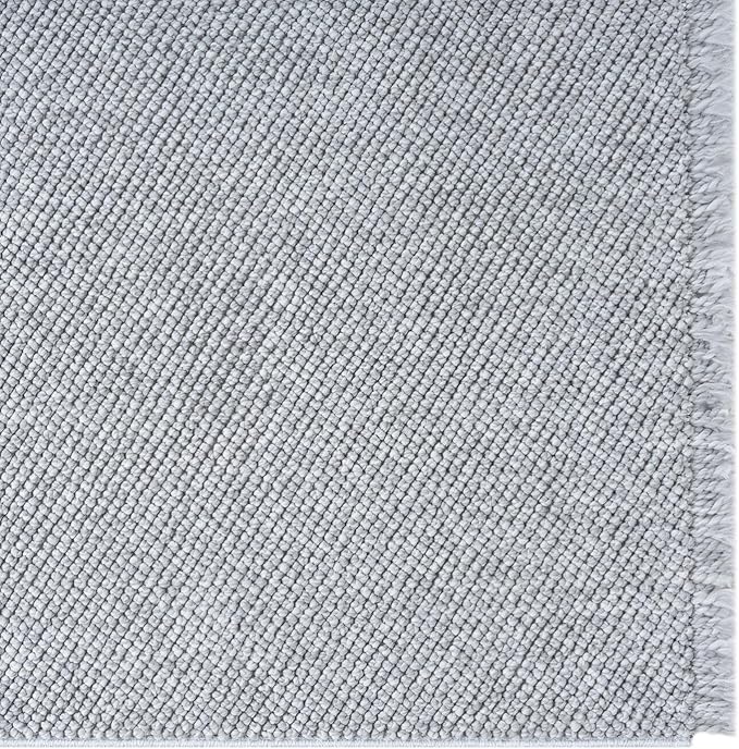 LUXE WEAVERS Solid Machine Woven Gray 2x8 Area Rug, Indoor Stain-Resistant Carpet