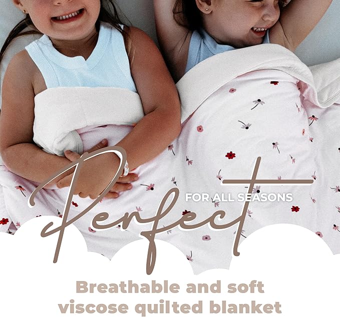 Nyte Nyte Baby - 1.0 TOG Soft Baby Quilted Blanket - Lightweight and Breathable, Ideal for Newborns and Toddlers, 39" x 57", Machine Washable, Daisy